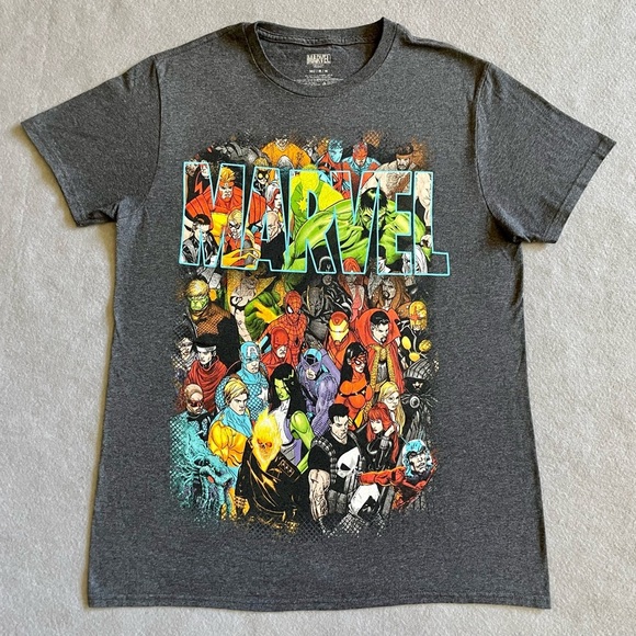 Marvel MCU Men’s T-Shirt Gray Size Medium Multi Hero Group - Picture 1 of 6